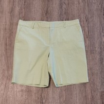 Talbots Cute Midi Shorts ~ Sz 14 ~ High Rise ~ Green &amp; White ~ 8.5&quot; Inseam - $17.09