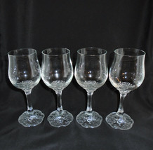 Vintage Rosenthal Monbijou Classic Rose Crystal Red Wine Glasses 6 3/8&quot; Set of 4 - $94.05