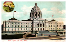 State Capital Building St Paul Minnesota Street View  Postcard Unposted - $4.89