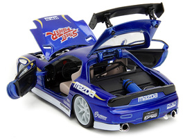 1993 Mazda RX-7 Candy Blue Metallic with Graphics and Chun-Li Diecast Figure &quot;St - £41.15 GBP