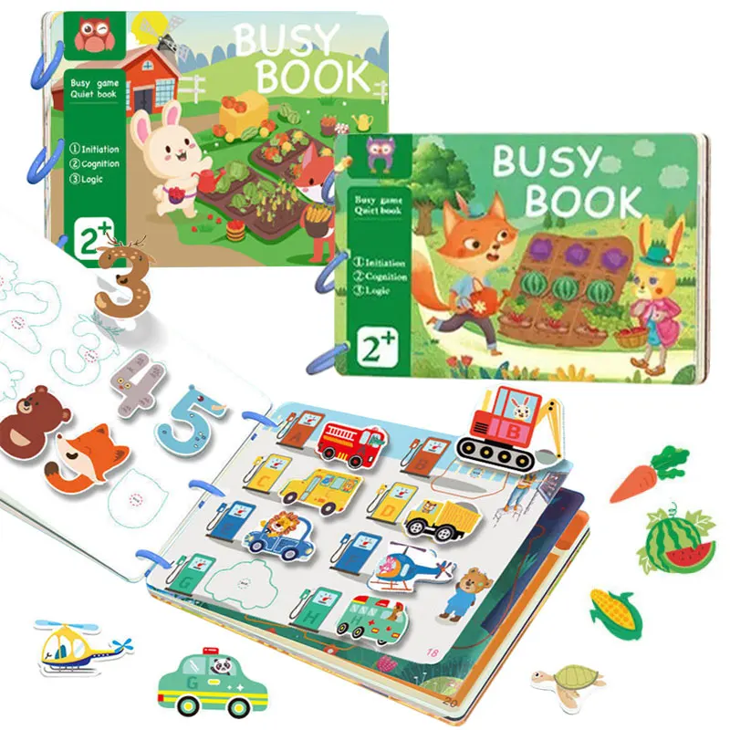Montessori Baby Quiet Book Toys Early Education Hook&amp;Loop Sticker Sensor... - £24.54 GBP