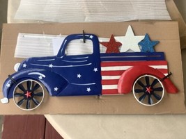 Hand-Painted Patriotic Americana Truck Spinner Garden Stake - £70.17 GBP