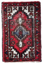 Handmade vintage Oriental rug 1.8&#39; x 2.9&#39; (55cm x 88cm) 1970s - 1C841 - $415.51
