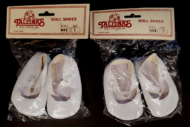 Set of 2 Tallinas Doll Shoes, Size 1 Style 002 White Vinyl - £11.84 GBP