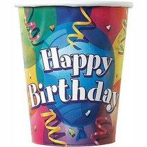 Happy Birthday Paper Cups Brilliant Theme Party Supplies 8 Per Package - $3.95