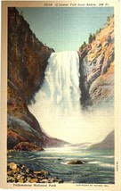 Lower Fall, Great Fall, Yellowstone National Park vintage postcard - £9.43 GBP