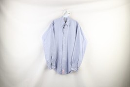 Vintage 80s Brooks Brothers 15 35 OCBD Collared 6 Button Shirt Blue USA Cotton - £118.66 GBP