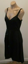 FRANCISCO ROSAS Black Silk Dress with Floral Design at Side &amp; Belt - Siz... - £192.79 GBP