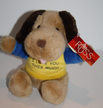Russ Valentines Puppy Dog I Love You This Much 7&quot; Soft Plush Toy Stuffed... - $55.00
