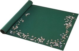 Puzzle Roll Felt Mat System Portable Jigsaw Roll Up Mat Green Felt - $11.39