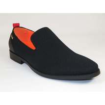 Men Tayno Dressy Casual Knit Fabric Comfortable Slip on Loafer #ALPHA F Black image 2