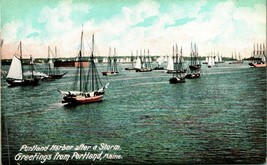 Portland Harbor After Storm Boats on Water Maine ME 1900s UNP UDB Postcard - $4.90