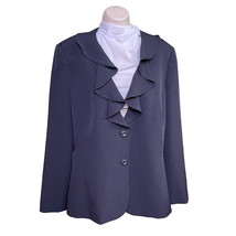 Preston &amp; York Plus Size 18 Black Blazer Flowy Collar Button Front u - $40.99