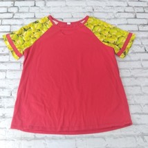 Sunshine and Rodeos Baseball Shirt Womens 3XL Red Keyhole Short Sleeve Tee - £12.60 GBP
