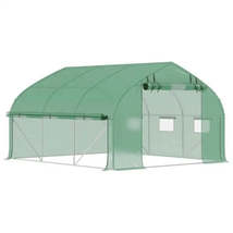 Mini Greenhouse with Galvanized Steel Frame and Roll-up Sidewalls for Ex... - $237.14