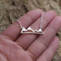 MOUNTAINS NECKLACE 1&quot; Pendant Outdoor Camping Mountainscape Wilderness A... - $8.95