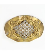 Victorian Revival Style Brushed Brass Rhinestone Sash Pin 2.5&quot; x 1.75&quot; x... - €41,14 EUR