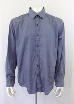 Tasso Elba Men&#39;s Size 17 - 17 1/2 Blue Long Sleeve Button Up Cotton Dres... - €6,92 EUR