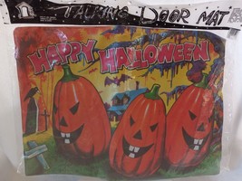 VTG Happy Halloween Three Pumpkin &quot;Talking Door Mat&quot; padded battery operated - £21.35 GBP