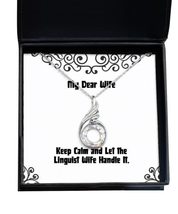 Brilliant Wife Rising Phoenix Necklace, Keep Calm and Let The Linguist Wife Hand - £39.03 GBP