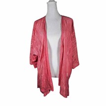 Lularoe Womens Coral Pink Lace Tunic Medium Cardigan Open Front - £8.56 GBP