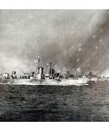 LSM Rocket Volley On Tokishiki Shima Shore 1945 WW2 Photo Print Military... - $733.58 MXN