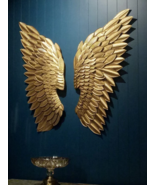 Golden Angel Wings set 2 pcs Roman Style Divine Mural Wall Art Deco Wall... - £267.99 GBP