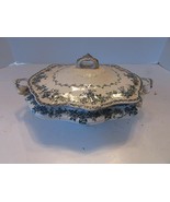W.T.H.SMITH &amp; CO. LONGPORT ENGLAND OVAL CASSEROLE BLUE &amp; WHITE IVANHOE VTG - $19.75