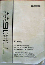 Yamaha TX16W System Disk Version 2 Sampler Original Owner&#39;s Manual Book - £30.48 GBP