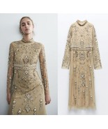 $229 ZARA EMBROIDERED BEADED DRESS GOWN - S - $205.82 CAD