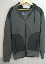 Rugby University Jacket Men’s Size M Full Zip Up Hooded Polyester Gray - $19.96
