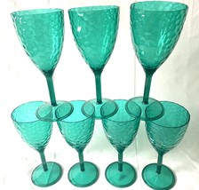 Set Of 7 Melamine Water Or Wine Glasses Perfect For Poolside Or Outdoor Events - £12.86 GBP