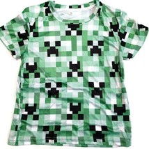 Philippe Minecraft Creeper Youth Crew Neck T-Shirt 3D Print Green Boys Size XS - £8.49 GBP
