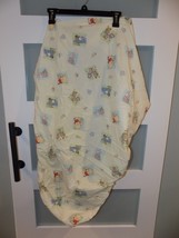 Vintage Winnie-the-Pooh &amp; Friends Yellow Crib/Toddler Fitted Sheet - £16.56 GBP