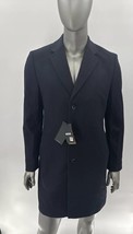NWT BOSS Men’s Jared Wool &amp; Cashmere Classic Fit Topcoat Dark Blue, Size 42R - £177.34 GBP