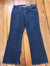 DKNY Jeans Petites Dark Wash Blue Wide Leg Boot Cut Jeans Pants 14L 34 x 29 - $29.99