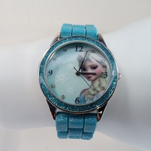 Disney Elsa Frozen Accutime Girls Wrist Watch Blue Glitter Band - New Battery - £9.58 GBP