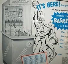 Genco 2 Player Basketball Arcade FLYER Original 1954 Manikin Game Vintage Promo - $31.50