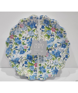 Soho Loft Blue Floral Scalloped Shabby Chic Melamine DINNER Plates set of 4 - $58.99 CAD