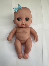 Berenguer Lil Cutesie Chubby Baby Doll Green Eyes Poseable Blue Bow 18-14 Used P - £15.68 GBP