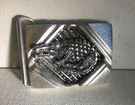 Artisan made Crocdile Mens sterling silver Belt Buckle,Med  . - $252.45