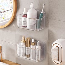 2Pc Acrylic Wall Mount Organizer, Adhesive Clear Cabinet Door, Living Room - $30.99