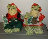 1996 NY COLLECTION SHELF SITTER Mr &amp; Mrs Santa Claus Plush Frogs Christmas - $30.00