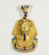 Pendentif estampé égyptien or jaune 18K King TUT ANKHAMUN coloré 8 Gr - £894.27 GBP