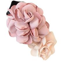 Mixed Colored Simulation Flower Rose Hair Clip Hairpin Headdress Flower(Pink)