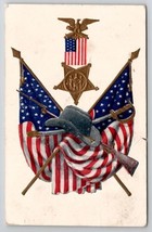 GAR Civil War Remembrance Badge Flags Hat Sword Rifle Bayonet Postcard R21 - £5.46 GBP