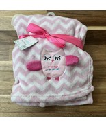 Le Bebe Favorite Pink White Owl Chevron Baby Blanket New With Tags - £26.15 GBP