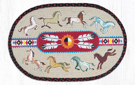 Earth Rugs OP-19 Native Horses Oval Patch 20&quot; x 30&quot; - £38.98 GBP