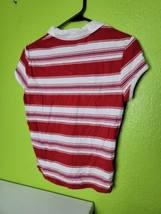 Limited Too Top Striped Girls XXXL Red White Button Front  - £15.61 GBP