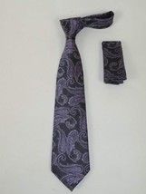 Men's Vito Rofolo Italy Tie Hankie Boxed 100% Silk VR-33 Purple Paisley image 2